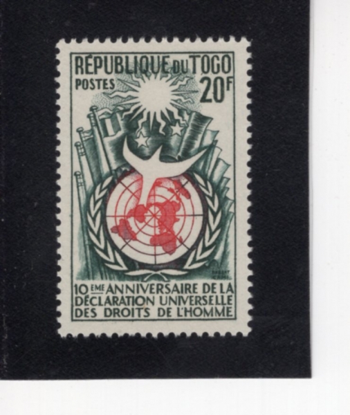 TOGO(���)-#347-20fr-FLAGS, DOVE AND UN EMBLEM(����, ����, ���� ������)-1958.12.10��