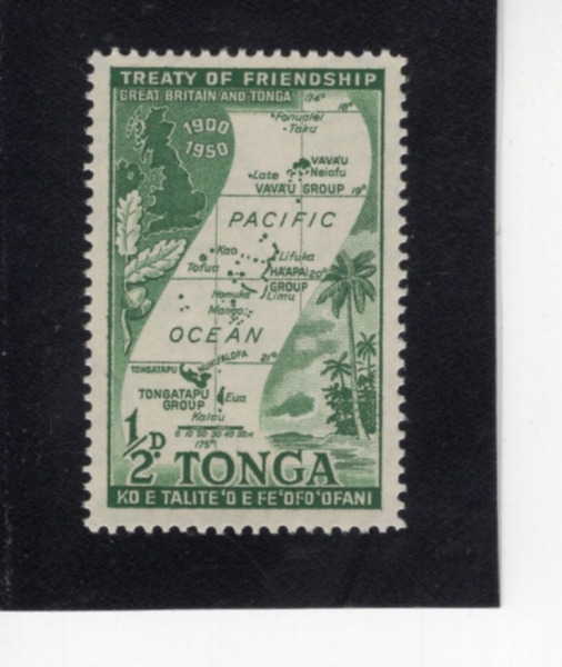 TONGA(�밡)-#94-1/2p-MAP AND ISLAND SCENE(����, �� ǳ��)-1951.7.2��