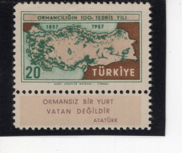 TURKEY(Ƣ��Ű��)-#1256-20k+LABEL-FORESTATION MAP OF TURKEY(Ƣ��Ű�� �긲����)-1957.11.18��