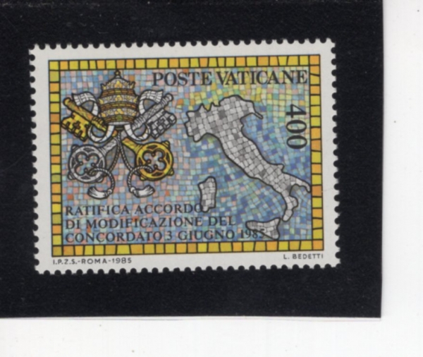 VATICAN CITY(��Ƽĭ �ñ�)-#765-400 I-PAPAL ARMS, MAP OF ITALY(��Ȳ ����, ��Ż���� ����)-1985.10.15��