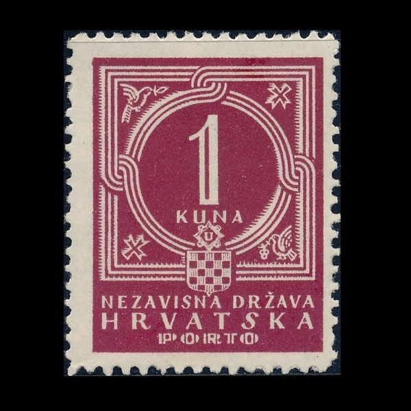 CROATIA(ũ�ξ�Ƽ��)-#J7-1k-COAT OF ARMS(ũ�ξ�Ƽ�� ��ȭ�� ����)-1941.9.12��