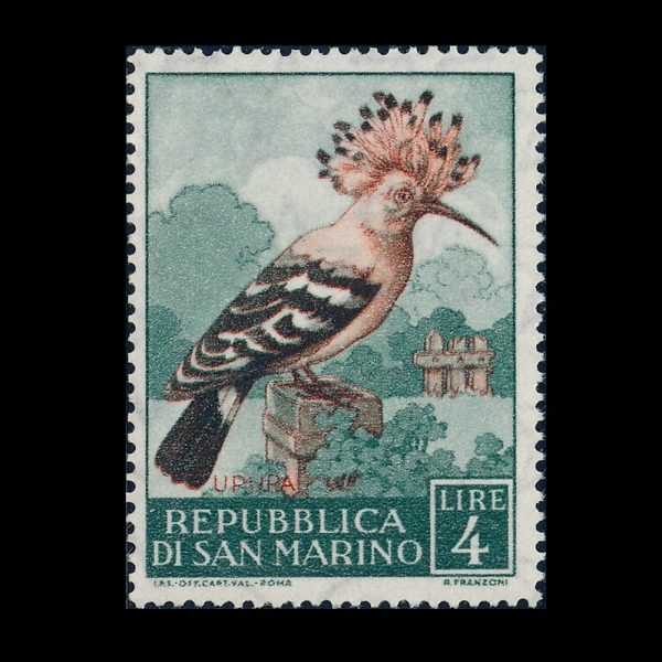 SAN MARINO(�긶����)-#449-4 I-HOOPOE(����)-1960.1.28��