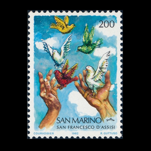 SAN MARINO(�긶����)-#1031-200 I-800TH BIRTH ANNIV. OF ST. FRANCIS OF ASSISI(�� ����ġ���� �ƽý��� 800�ֳ�)-1982.6.10��