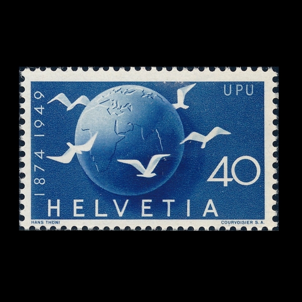SWITZERLAND(������)-#324-40c-GLOBE AND PIGEONS(����, ����)-1949.5.16��