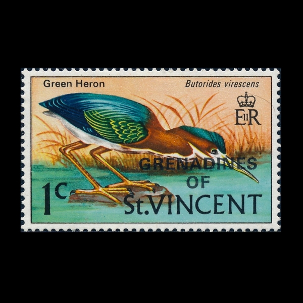 ST.VINCENT GRENADINES(����Ʈ ��Ʈ�� �׷�����)-#3-1c-GREEN HERON(��� �ְ���)-1974.4.24��