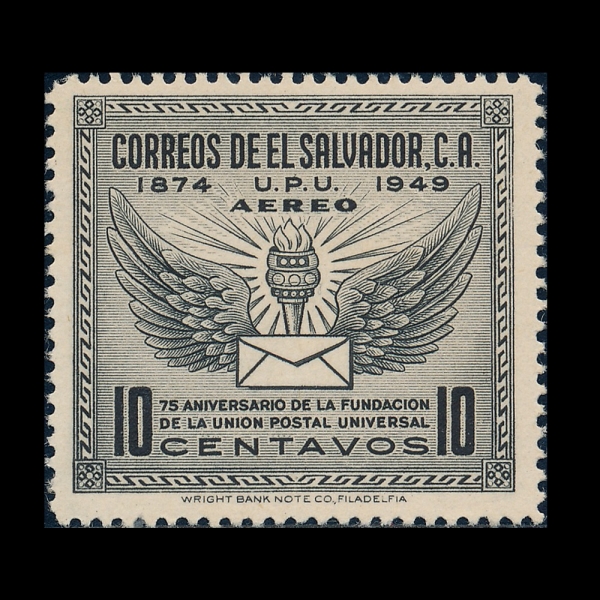 SALVADOR, EL(����ٵ���)-#C123-10c-TORCH AND WINGED LETTER(ȶ��, ����, ����)-1949.10.9��