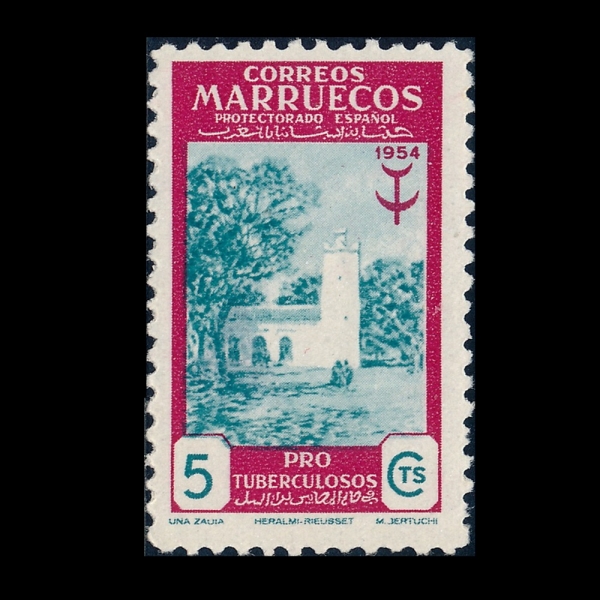 SPANISH MOROCCO(�����η� �����)-#343-5c-ZAUIA(������)-1954.11.1��