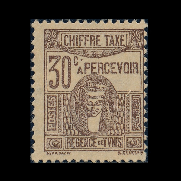TUNISIA(Ƣ����)-#J18-30c-POSTAGE DUE STAMPS(�̼��� ��� ��ǥ)-1923��