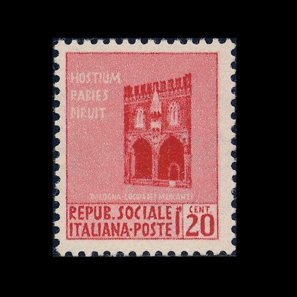 ITALY-ITALIAN SOCIAL REPUBLIC(��Ż���� ��ȸ��ȭ��)-#18-20c-LOGGIA DEI MERCANTI, BOLOGNA(���γ��� �ȶ��� ���� �޸�ĭġ��)-1944��