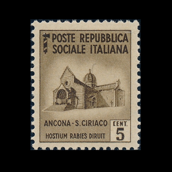 ITALY-ITALIAN SOCIAL REPUBLIC(��Ż���� ��ȸ��ȭ��)-#22-5c-CHURCH OF ST. CIRACO, ANCONA(���ڳ� �뼺��)-1944��