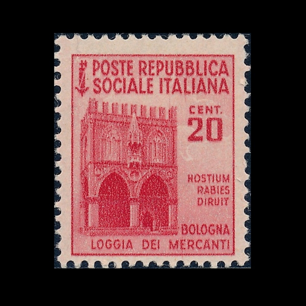ITALY-ITALIAN SOCIAL REPUBLIC(��Ż���� ��ȸ��ȭ��)-#24-20c-LOGGIA DEI MERCANTI, BOLOGNA(���γ��� �ȶ��� ���� �޸�ĭġ��)-1944��