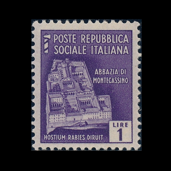 ITALY-ITALIAN SOCIAL REPUBLIC(��Ż���� ��ȸ��ȭ��)-#29-1 I-MONTE CASSINO ABBEY(����ī�ó� ������)-1944��