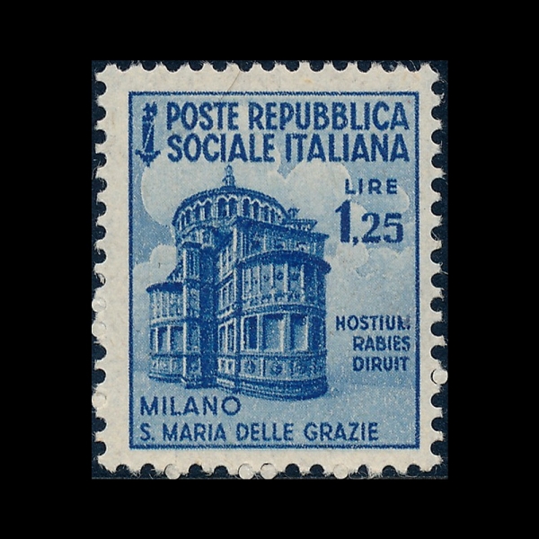 ITALY-ITALIAN SOCIAL REPUBLIC(��Ż���� ��ȸ��ȭ��)-#30-1.25 I-BASILICA OF ST. MARIA DELLE GRAZIE, MILAN(��Ÿ ������ ���� �׶�ġ��)-1944��