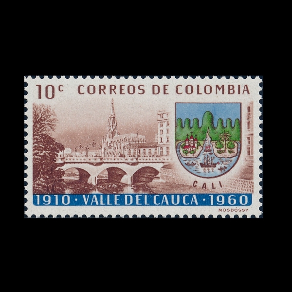 COLOMBIA(�ݷҺ��)-#729-10c-CAUCA RIVER BRIDGE, CALI(ī��ī �� �ٸ�)-1962��