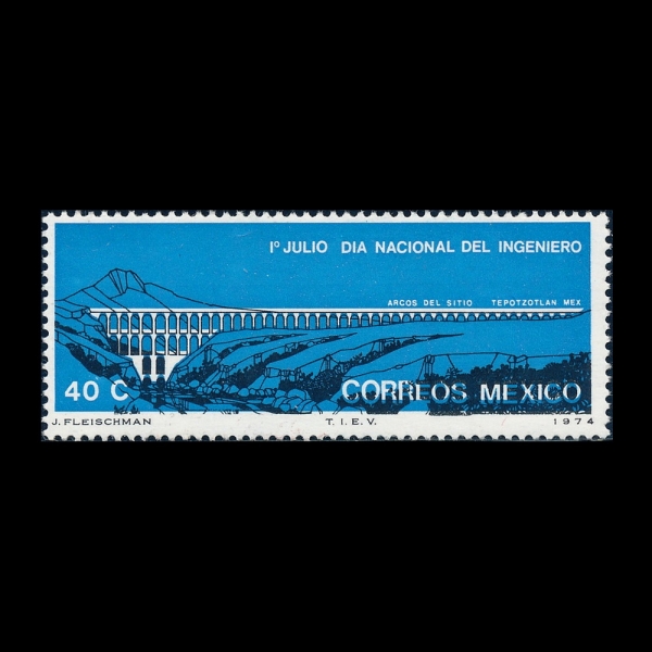 MEXICO(�߽���)-#1063-40c-AQUEDUCT, TEPOTZOTLAN(��Ǯ���� ���α�)-1974.7.1��