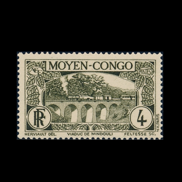 MIDDLE CONGO(�ߺ� ���)-#67-4c-VIADUCT AT MINDOULI(�εθ� ������)-1933��