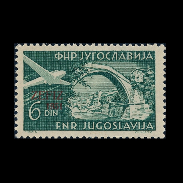 YUGOSLAVIA(����������)-#C44-6d-ROMAN BRIDGE, MOSTAR(��Ÿ�� �ٸ�)-1951.6.16��