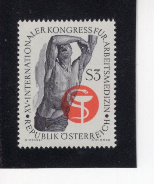 AUSTRIA(����Ʈ����)-#772-3s-SICK WORKER AND HEALTH EMBLEM(���� �뵿��, �ǰ� ��¡)-1966.9.19��