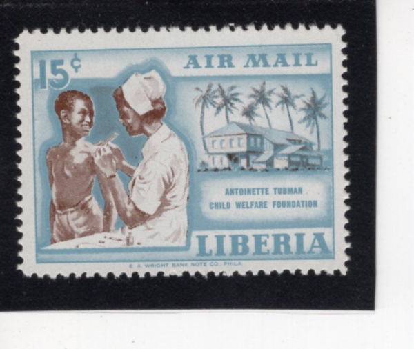 LIBERIA(���̺�����)-#C111-15c-NURSE INOCULATING BOY(�ҳ� ���������ϴ� ��ȣ��)-1957.11.25��