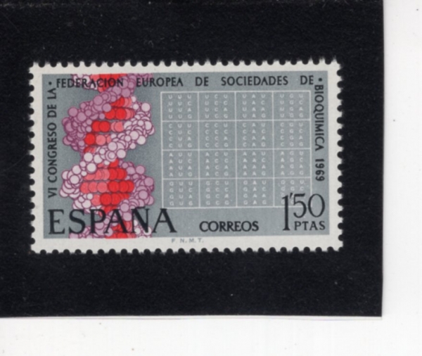 SPAIN(������)-#1566-1.50p-DNA MOLECULE AND CHART(DNA ����, ��Ʈ)-1969.4.7��
