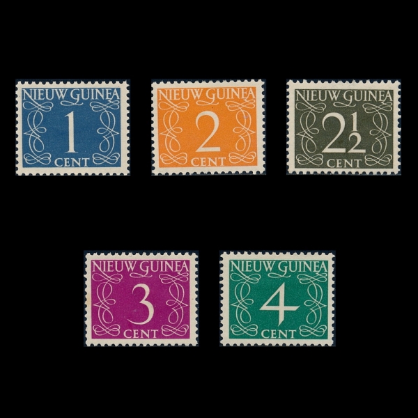NETHERLANDS NEW GUINEA(�״����崺���)-#1~5(5��)-NUMBERAL(����)-1950��
