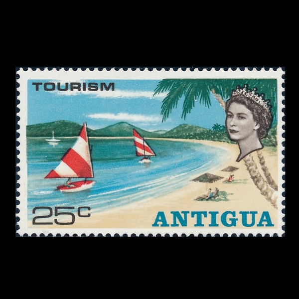 ANTIGUA(��Ƽ����)-#205-25c-BEACH AND SAILBOAT(�غ�, ��Ʈ)-1968.7.1��