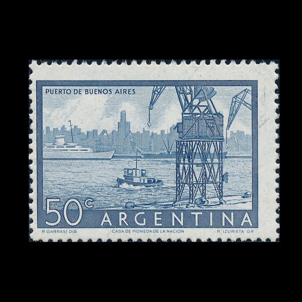 ARGENTINA(�Ƹ���Ƽ��)-#632-50c-BUENOS AIRES HARBOR(�ο��뽺���̷��� �ױ�)-1956��