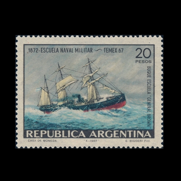 ARGENTINA(�Ƹ���Ƽ��)-#847-20p-TRAINING SHIP GENERAL BROWN, BY EMILIO BIGGERI(���и��� �������� �Ƹ���Ƽ�� �ؾ�ȭ)-1967.10.28��