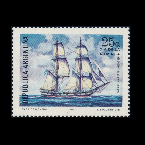 ARGENTINA(�Ƹ���Ƽ��)-#975-25c-BRIGANRINE \"SANTISIMA TRINIDAD\"(������Ʈ�� ������ �� �� ��Ƽ�ø� Ʈ���ϴٵ�)-1972.9.23��