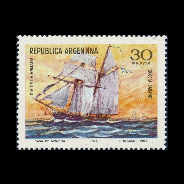 ARGENTINA(�Ƹ���Ƽ��)-#1146-30p-SCHOONER SARANDI, PAINTING BY EMILIO BIGGERI(���и��� �������� ������ �����)-1977.7.30��