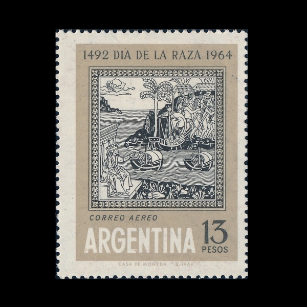 ARGENTINA(�Ƹ���Ƽ��)-#C94-13p-DISCOVERY OF AMERICA, FLORENTINE WOODUCT(�Ƹ޸�ī�� �߰�, �Ƿ�ü ����ȭ)-1964.10.10��