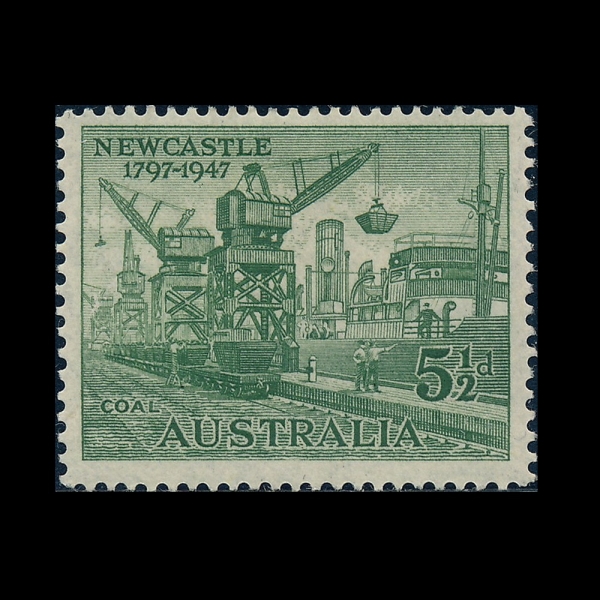AUSTRALIA(����Ʈ���ϸ���)-#209-5 1/2p-LOADING COAL(��ź ���)-1947.9��