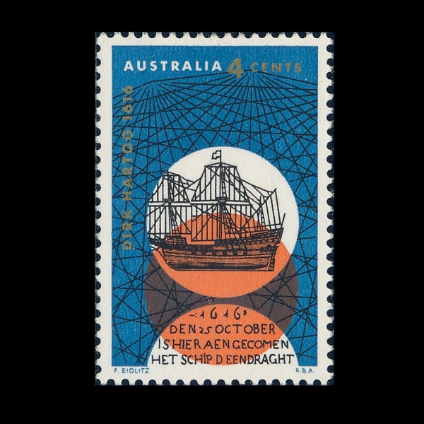 AUSTRALIA(����Ʈ���ϸ���)-#423-4c-DUTCH SAILING SHIP, 17TH CENTURY(�״����� ���� 17����)-1966.10.24��