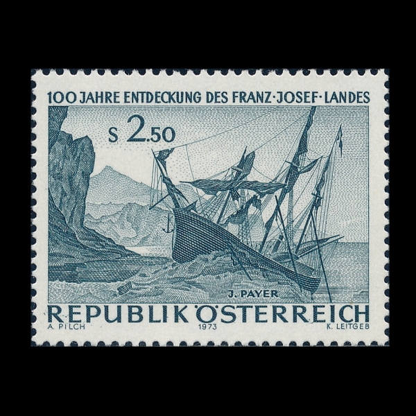 AUSTRIA(����Ʈ����)-#949-2.50s-TEGETTHOFF OFF FRANZ JOSEF LAND, BY JULIUS PAYER(�ٸ�� ���̾�,����Ʈ����-�밡�� �ϱ��� ����)-1973.8.30��