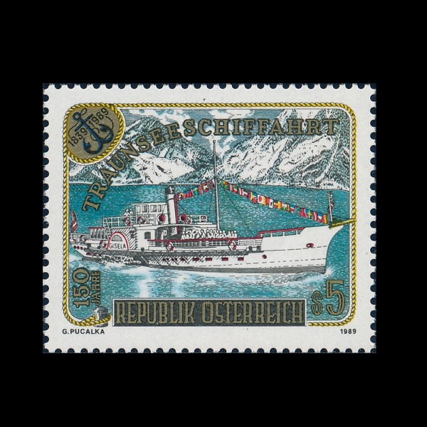 AUSTRIA(����Ʈ����)-#1461-5s-PADDLE STEAMER GISELA(������ �ܷ� ���⼱)-1989.5.19��