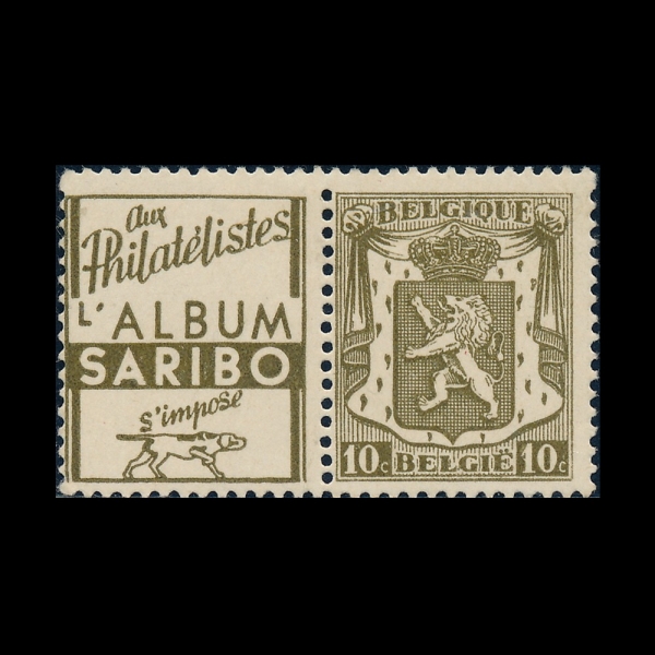 BELGIUM(���⿡)-#267-10c+LABEL-COAT OF ARMS(���⿡�� ����)-1935��