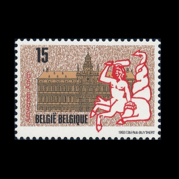 BELGIUM(���⿡)-#1478-15fr-ANTWERP TOWN HALL, DESIGNED BY CORNELIS FLORIS(��Ʈ���� ��û, �ڸ��ڸ��� �÷θ���)-1993.3.22��
