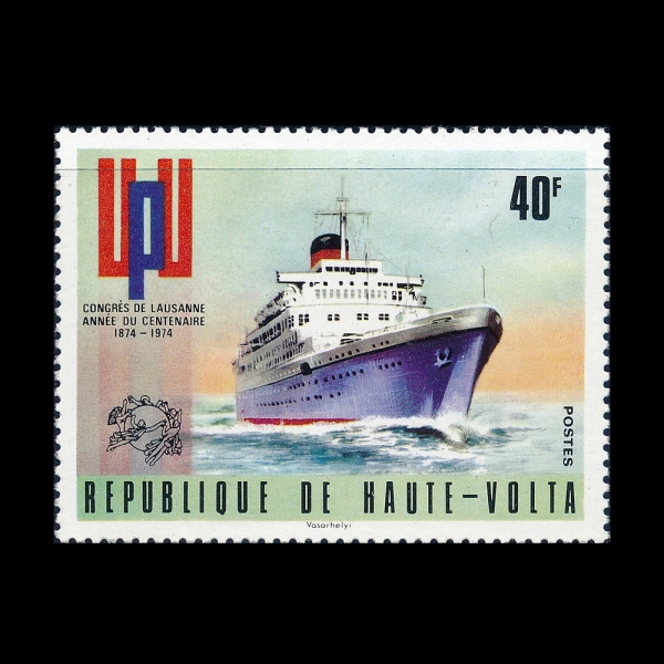 BURKINA FASO(�θ�Ű���ļ�)-#333-40fr-STEAMSHIP(���⼱)-1974.7.23��