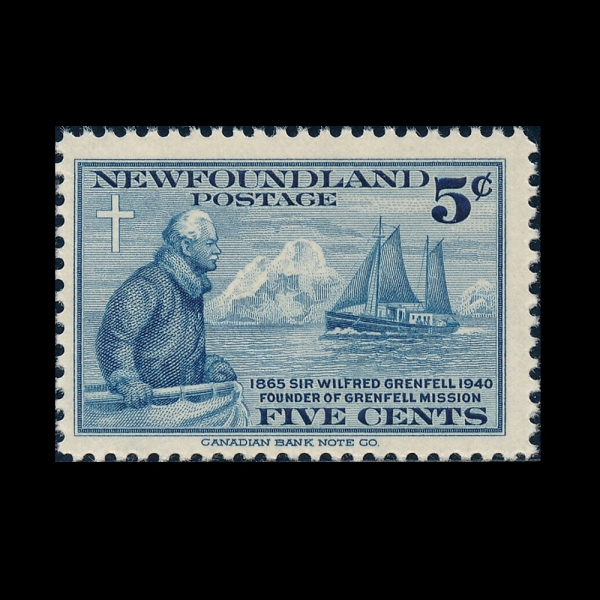 NEWFOUNDLAND(���ݵ鷣�弶)-#252-5c-SIR WILFRED GRENFELL AND \"STRATHCONA II\"(�������� �׷���, ��Ʈ���ڳ� IIȣ)-1941.12.1��