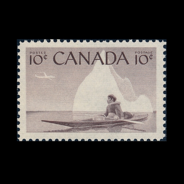 CANADA(ĳ����)-#351-10c-ESKIMO AND KAYAK(����Ű��, ī��)-1955.2.21��