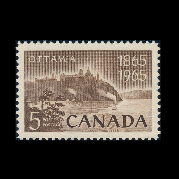 CANADA(ĳ����)-#442-5c-PARLIAMENT AND OTTAWA RIVER(��ȸ�ǻ�� ���, ��Ÿ�� ��)-1965.9.8��