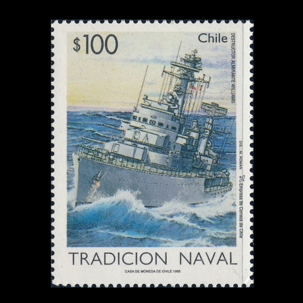 CHILE(ĥ��)-#1134-100p-DESTROYER ADMIRAL WILLIAMS(USS ��������)-1995.4.21��
