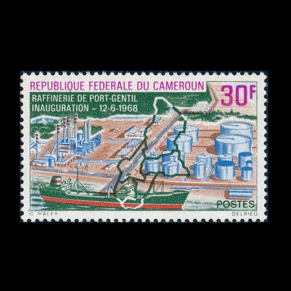 CAMEROUN(ī�޷�)-#486-30fr-TANKER, REFINERY AND MAP OF AREA SERVED(��Ŀ, ������, ���� ���� ����)-1968.7.30��