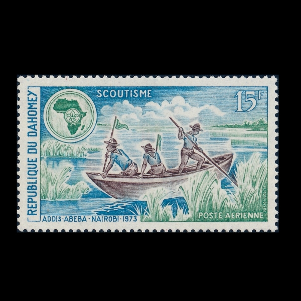 DAHOMEY(��ȣ��)-#C182-15fr-SCOUTS, AFRICAN SCOUT EMBLEM(��ī��Ʈ, ������ī ��ī��Ʈ ������)-1973.7.2��