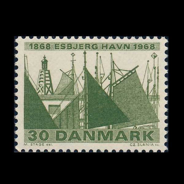 DENMARK(����ũ)-#447-30o-ESBJERG HARBOR(�����񿡸��� �ױ�)-1968.4.24��
