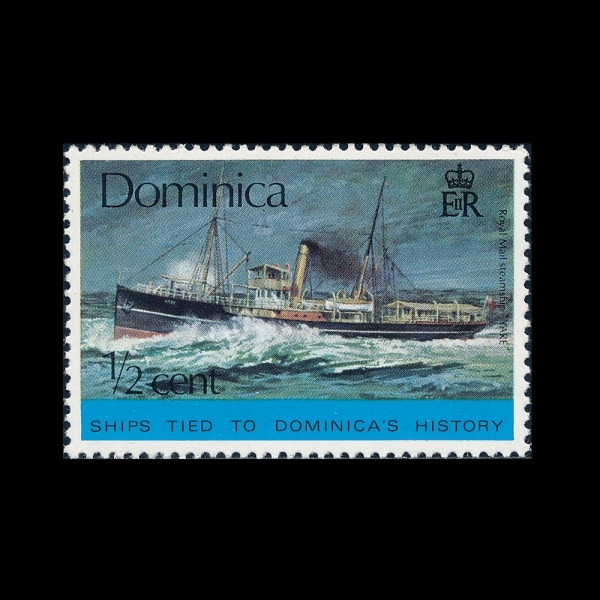 DOMINICA(���̴�ī)-#434-1/2c-ROYAL MAIL SHIP YARE(�ο� ���� ���⼱ �߷�)-1975.9.1��