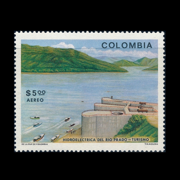 COLOMBIA(�ݷҺ��)-#C676-5p-RIO PRADO HYDROELECTRIC STATION(������Ϸ�Ʈ��ī ����, �ݷҺ���� ���� ������)-1979.8.24��