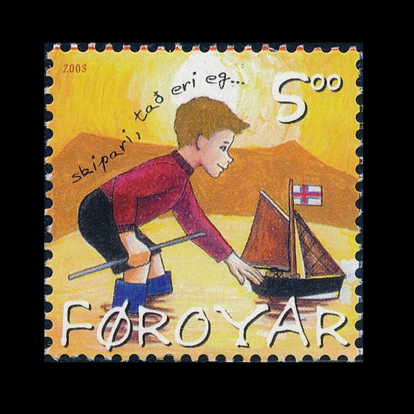 FAEROE ISLANDS(��� ����)-#432d-5k-BOY WITH TOY SAILBOAT(�峭�� ��Ʈ�� �� �ҳ�)-2003.4.14��