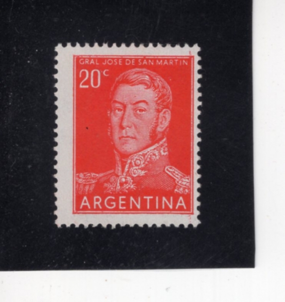 ARGENTINA(�Ƹ���Ƽ��)-#628-20c-SAN MARTIN(ȣ�� �� �� ����ƾ)-1954��