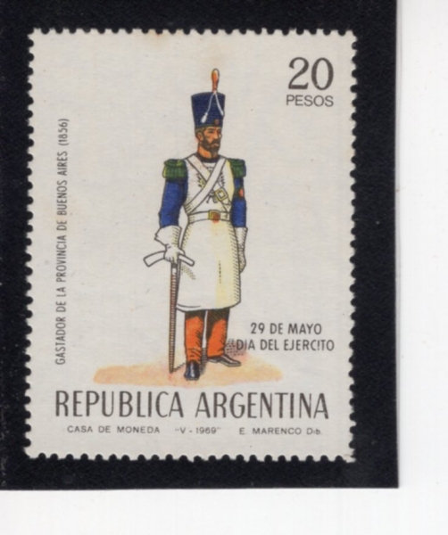 ARGENTINA(�Ƹ���Ƽ��)-#893-20p-SAPPER OF BUENOS AIRES PROVINCE, 1856(�ο��뽺���̷��� ���� ����, 1856��)-1969.5.31��